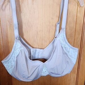 Olga Light Taupe Lace-Trim Underwire Bra